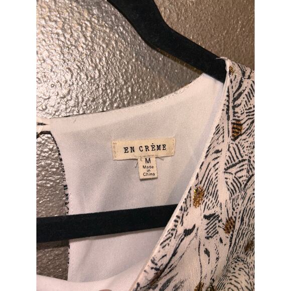 En Crème Boho Hippie Edgy Gipsy Tunic Summer Metallic Long Sleeves Dress - Picture 4 of 9